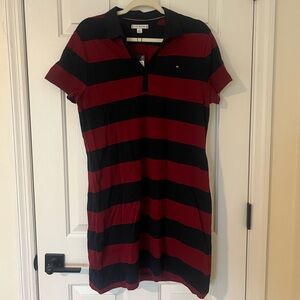 Tommy Hilfiger Red and Black Striped Mini Dress